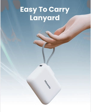 Moxedo Combo 5x 10,000mAh Power Bank with Charging Dock – 20W PD Built-In Type-C Cable (White)
