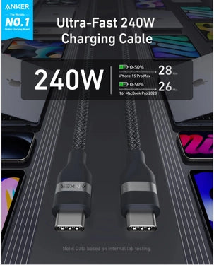 Anker USB-C to USB-C Cable 240W – Black Anker USB-C to USB-C Cable 240W – Black