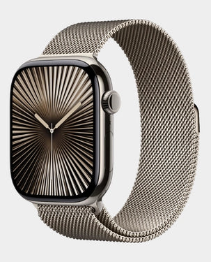 Apple Watch Series 10 GPS + Cellular 46mm Natural Titanium Case with Natural Milanese Loop S/M - MC7Q4