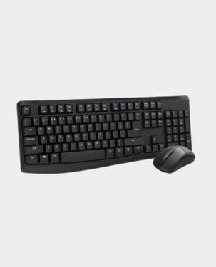 Rapoo X1800Pro Wireless Keyboard and Mouse | Spill Resistant English Arabic Keyboard | 1000 DPI Sensor Mouse - Black