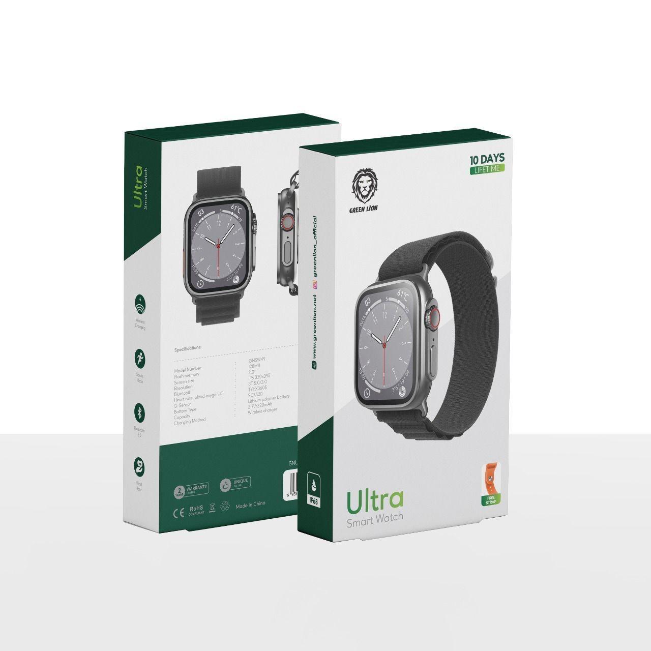 Green Lion Ultra Smart Watch Strap 49MM Titanium Orange/Black