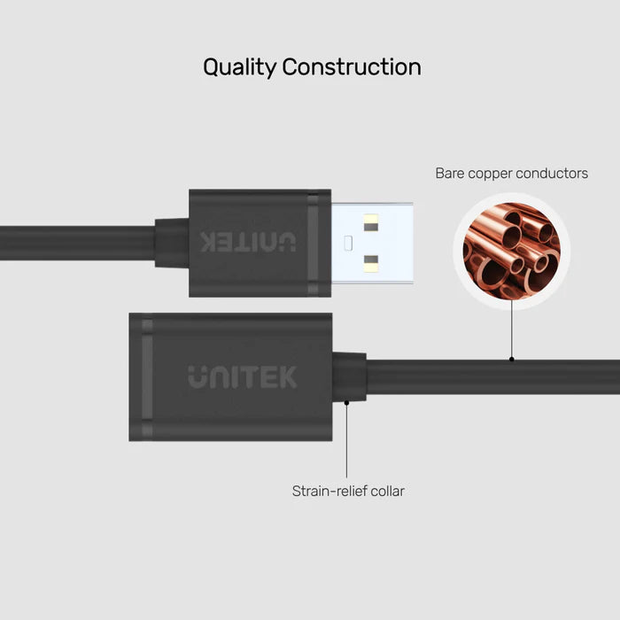 UNITEK USB 2.0 Male To Female Extension Cable