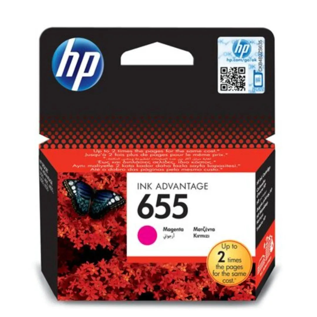 HP 655 original magenta ink advantage cartridge for HP DeskJet series printers
