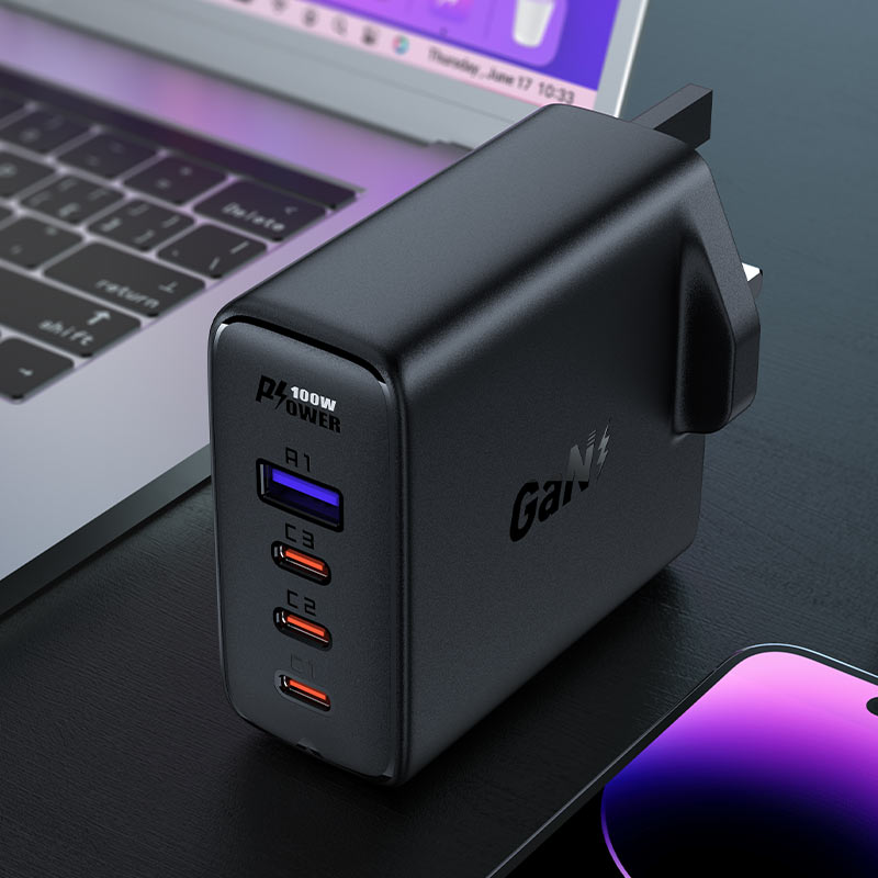 Acefast Fast Charge Wall Charger A40 PD100W GaN (3xUSB-C + USB-A) UK Acefast Fast Charge Wall Charger A40 PD100W GaN (3xUSB-C + USB-A) UK