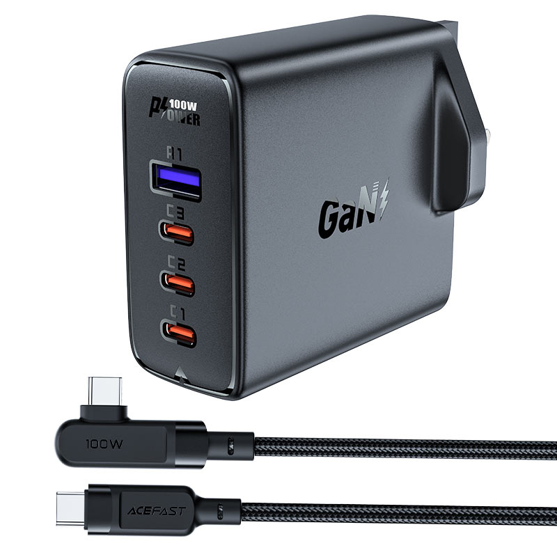 Acefast Fast Charge Wall Charger A40 PD100W GaN (3xUSB-C + USB-A) UK Acefast Fast Charge Wall Charger A40 PD100W GaN (3xUSB-C + USB-A) UK