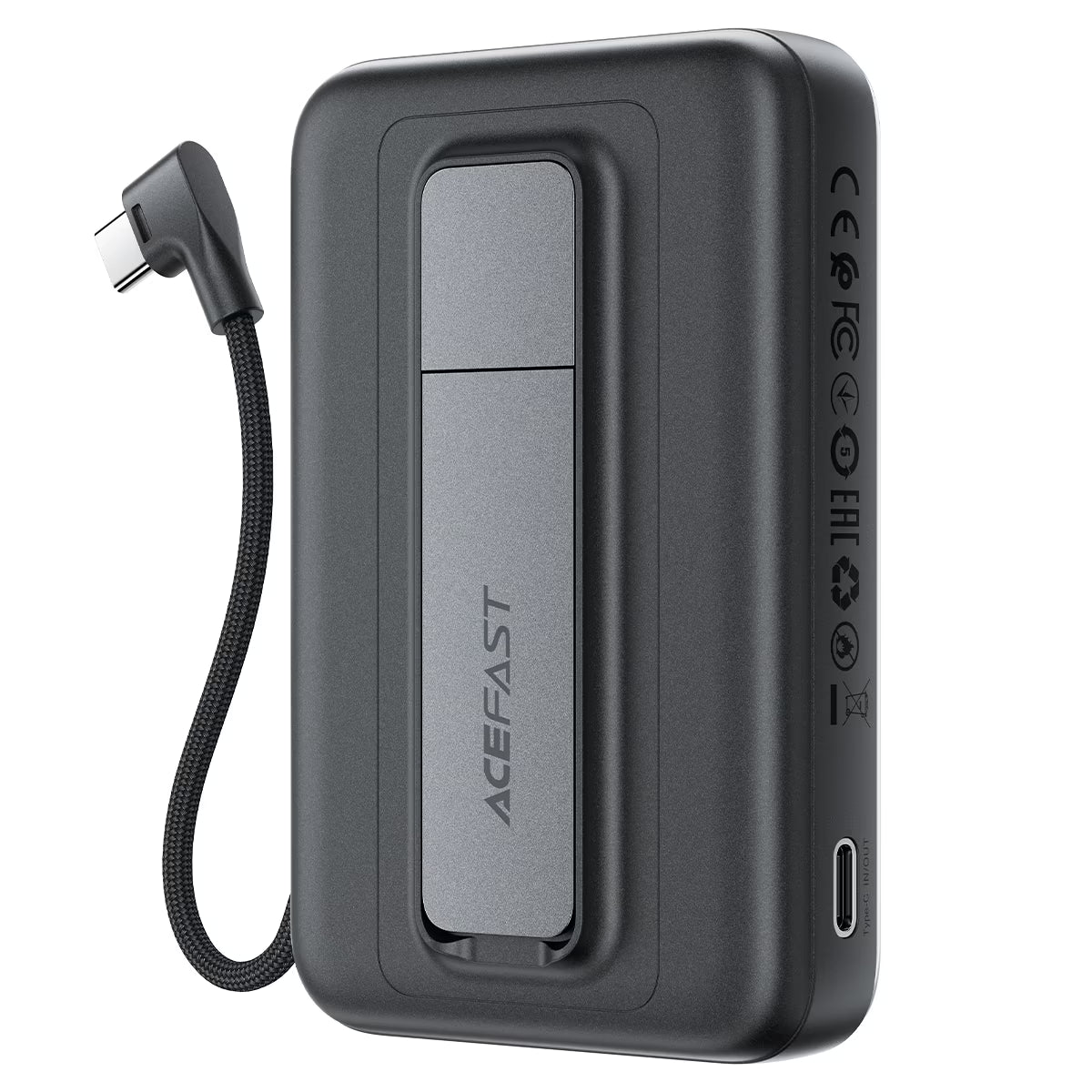 Acefast M24 Magnetic Power Bank 10000mAh with Built-in Cable - Black