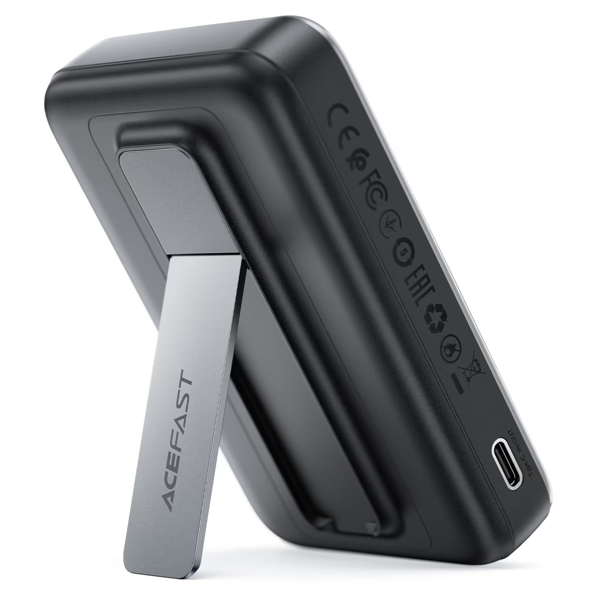 Acefast M24 Magnetic Power Bank 10000mAh with Built-in Cable - Black