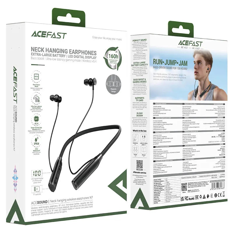 ACEFAST N7 Neckband Wireless Earphones - Black ACEFAST N7 Neckband Wireless Earphones - Black