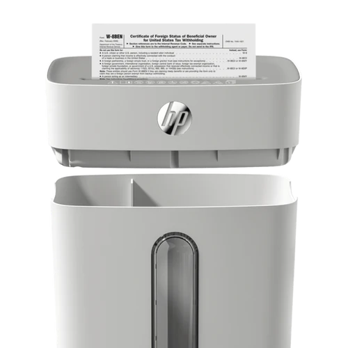 HP OneShred 8CC Cross-Cut Paper Shredder UK Version - Whaite HP OneShred 8CC Cross-Cut Paper Shredder UK Version - Whaite