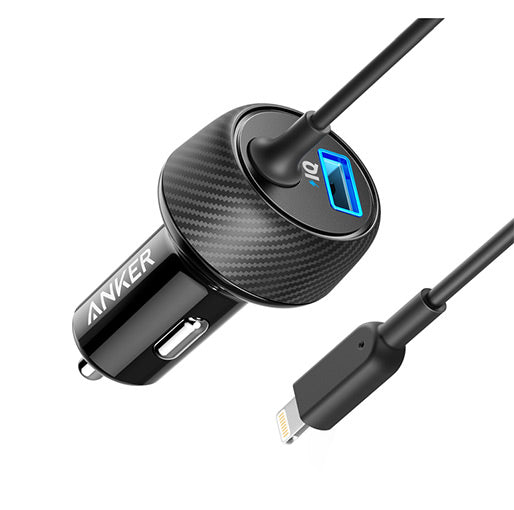 Anker PowerDrive Elite Ultra-Compact 24W 2 Ports Car Charger with Lightning Connector