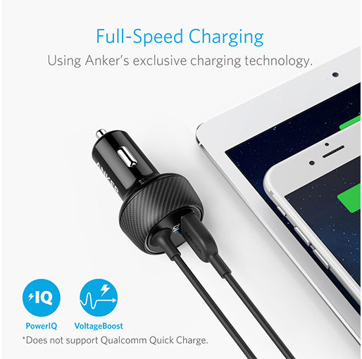 Anker PowerDrive Elite Ultra-Compact 24W 2 Ports Car Charger with Lightning Connector