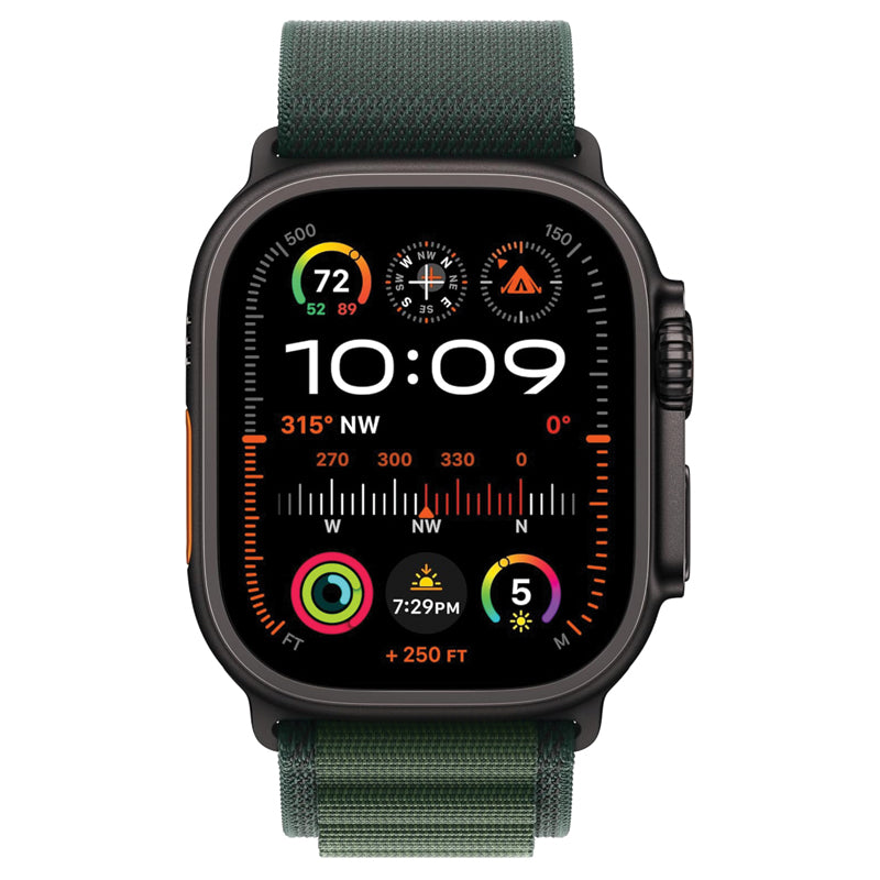 Apple Watch Ultra 2 GPS + Cellular 49mm Black Titanium with Dark Green Alpine Loop – Buy in Qatar