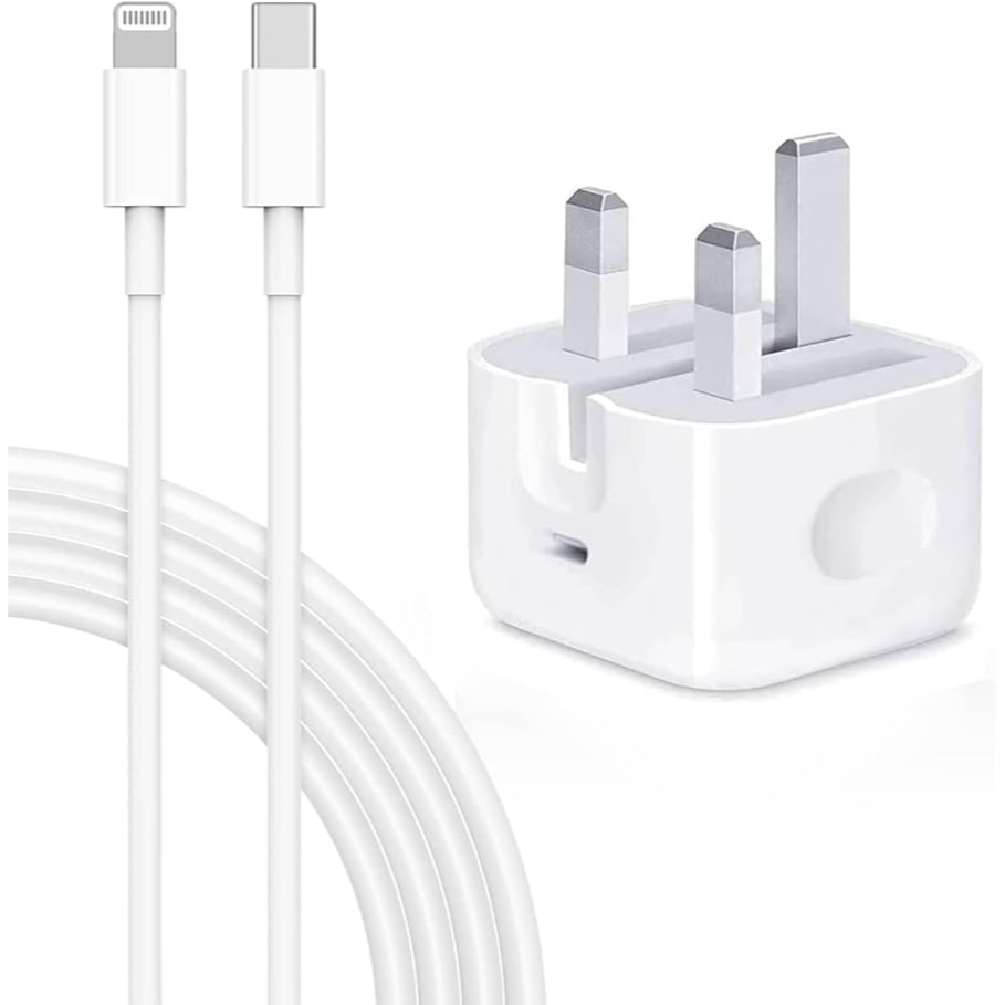 Apple 20W USB-C Charger and USB-C to Lightning Cable bundle for fast charging in Doha, Qatar.