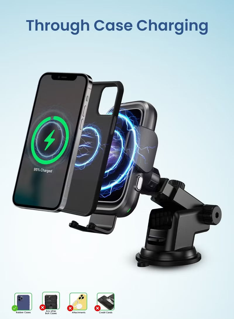 Remson 15W Wireless Charging Phone Mount Holder Air Vent with 38W Power Delivery Car Charger - Black Remson 15W Wireless Charging Phone Mount Holder Air Vent with 38W Power Delivery Car Charger - Black