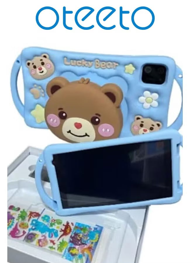 Oteeto K6 Kids Tablet with SIM Card Support 6GB RAM 128GB Android 13 3500mAh Battery - Blue
