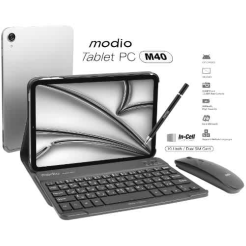 Modio M40 Silver tablet with 8GB RAM and 512GB storage – stylish Android tablet available in Doha, Qatar with delivery.