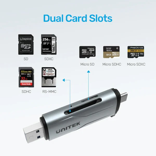 Unitek R1010A 2-in-1 SD 3.0 Card Reader