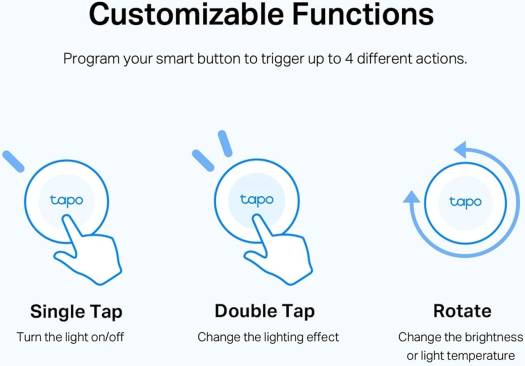 TP-Link Tapo S200B Smart Button, Works with Tapo Devices | Smart Home Control | Flexible Placement | Battery Powered | Tapo Hub Required