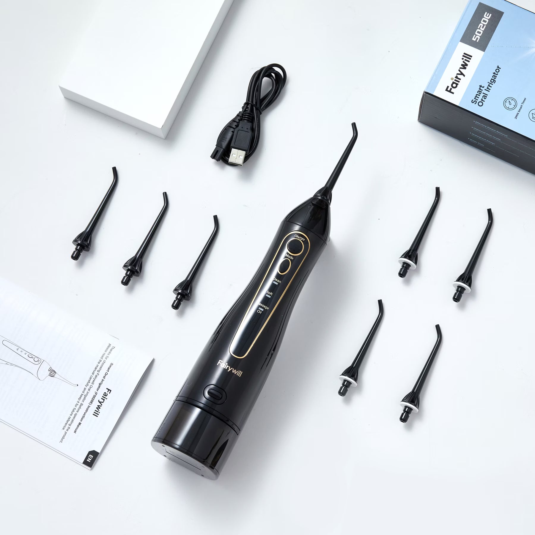 Fairywill Water Flosser Smart Oral Irrigator Black 5020E-B