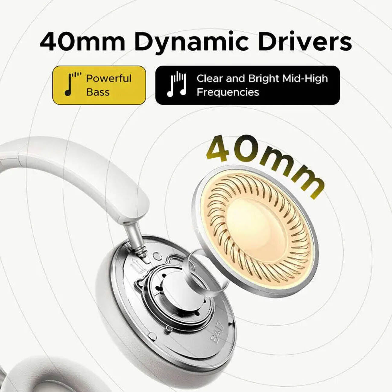 UGREEN HiTune Max 2 Wireless Over-Ear Headphones - Light Gray