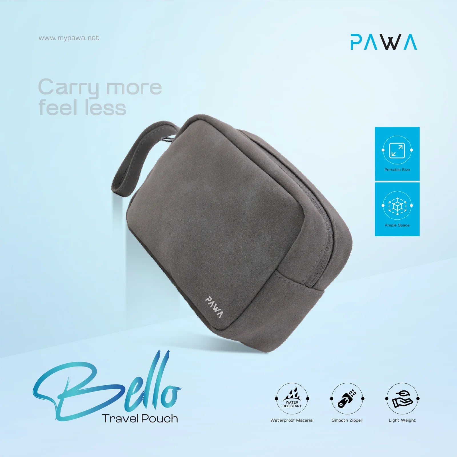 PAWA Bello Travel Pouch - Gray