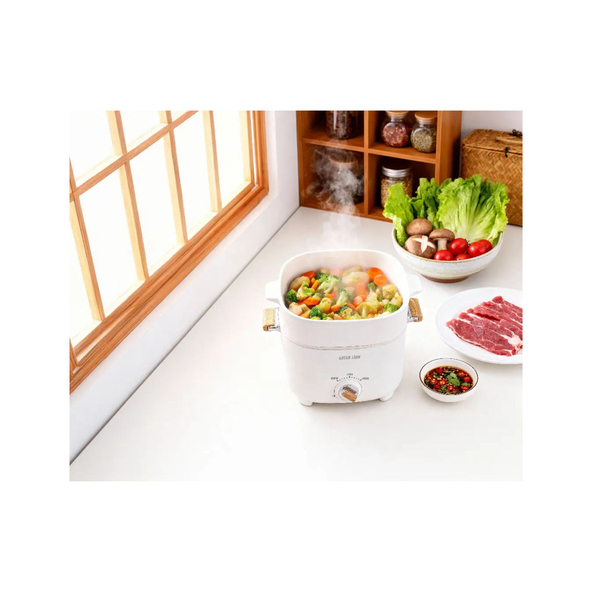 Green Lion Multi-Pot Electric Cooker 2.5L 1000W | White