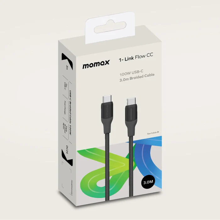 Momax 1-Link Flow USB-C to USB-C Braided Cable 100W 3m