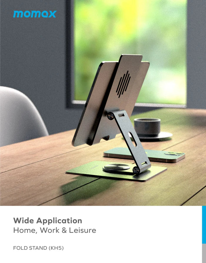 Momax Fold Stand Rotatable Phone and Tablet Stand - Titanium Chroma Momax Fold Stand Rotatable Phone and Tablet Stand - Titanium Chroma