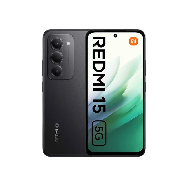 Redmi 15 5G smartphone in Midnight Black with 8GB RAM and 256GB storage – Qatar online shopping and delivery