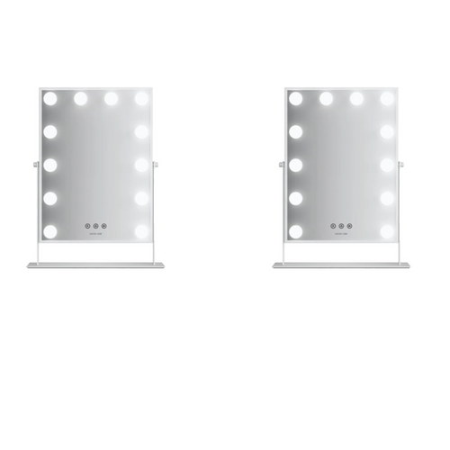Green Lion Glam Shine Makeup Mirror 12 LED Lights Pack of 2 White – dual white LED beauty mirrors available for online purchase and delivery in Doha, Qatar.
