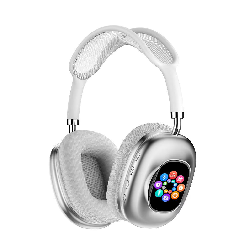 AKZ Max800 Wireless Headset Magnetic Touch Control LED Screen - White