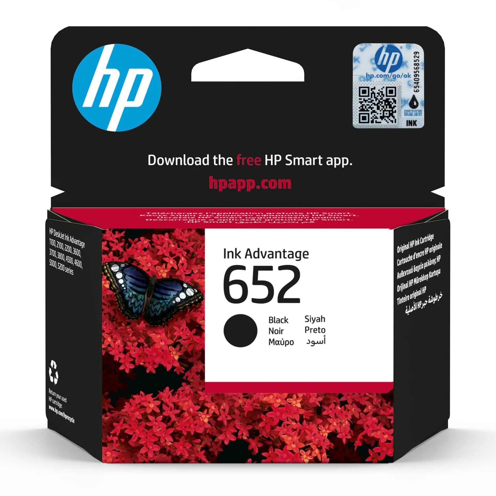 HP F6V25AE 652 Original Ink Advantage Cartridge - Black