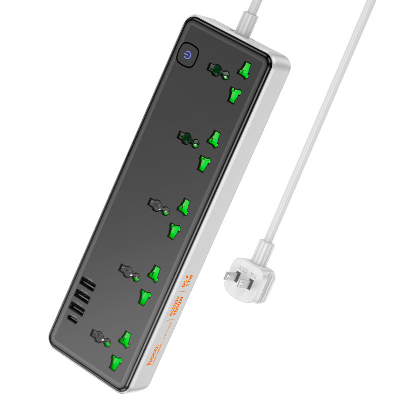 Hoco AC13B Power Extension with 2M Cord – Black