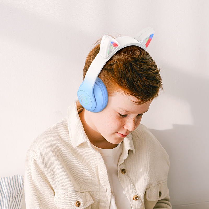 Hoco W42 Cat Ears Wireless and Wired Headphones - Blue Hoco W42 Cat Ears Wireless and Wired Headphones - Blue