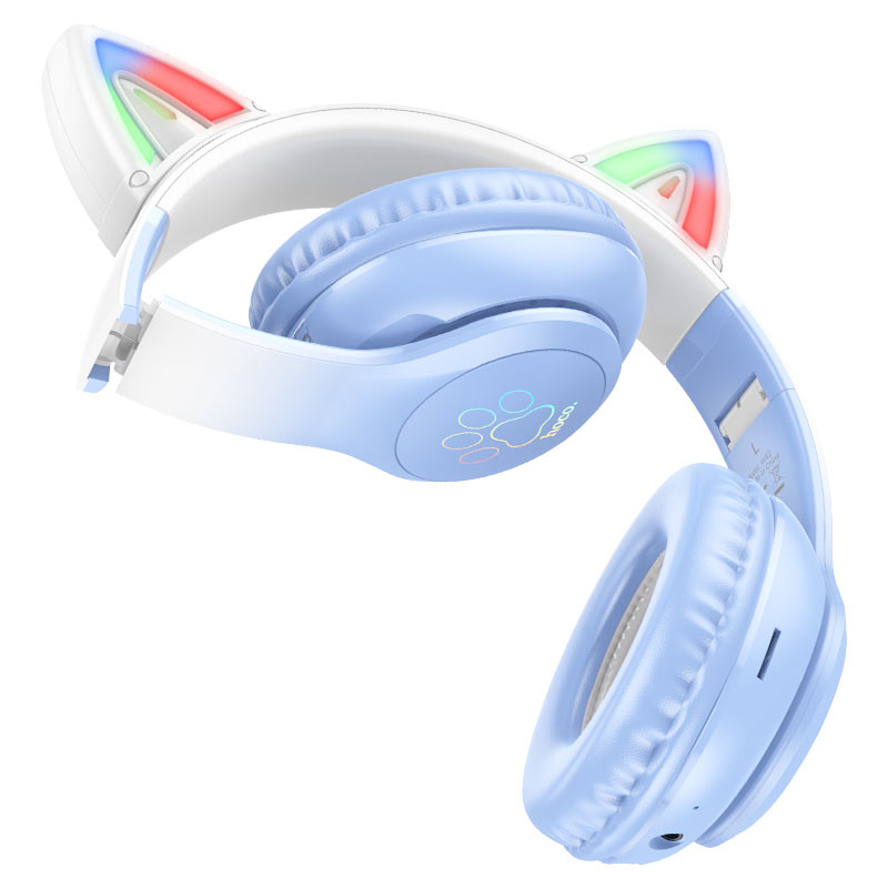 Hoco W42 Cat Ears Wireless and Wired Headphones - Blue Hoco W42 Cat Ears Wireless and Wired Headphones - Blue
