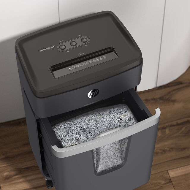 HP Pro Shredder 12MC Micro-Cut Paper Shredder UK Version - Black HP Pro Shredder 12MC Micro-Cut Paper Shredder UK Version - Black