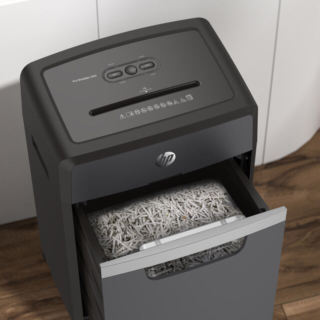 HP Pro Shredder 24CC Cross-Cut Paper Shredder UK Version - Black
