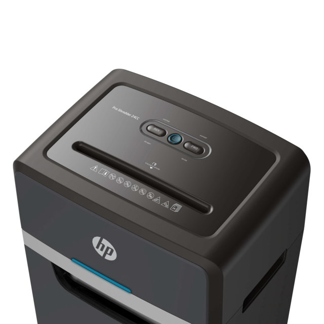 HP Pro Shredder 24CC Cross-Cut Paper Shredder UK Version - Black