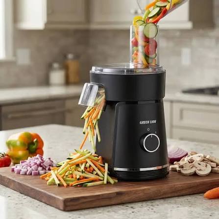 Green Lion 6-in-1 Salad Maker | Slicing, Shredding & Chopping | Black