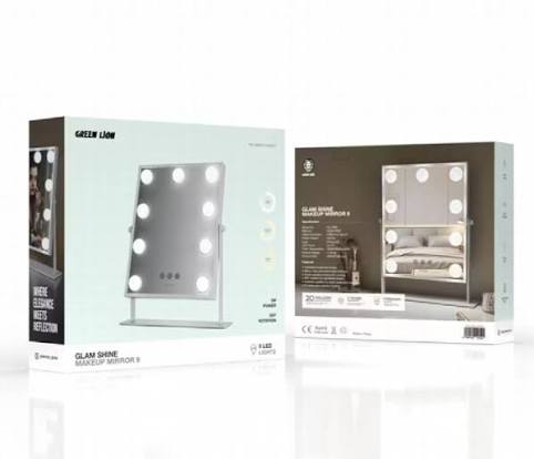 Green Lion Glam Shine Makeup Mirror 9 LED Lights | White