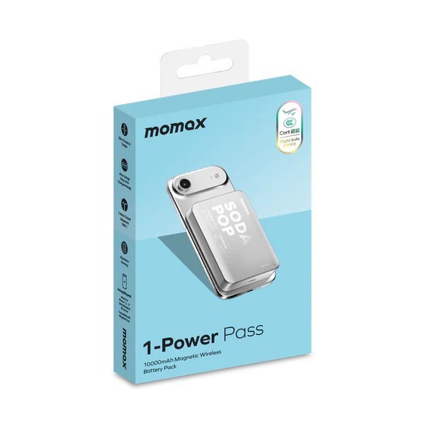 Momax 1-Power Pass 10000mAh Magnetic Wireless Power Bank Momax 1-Power Pass 10000mAh Magnetic Wireless Power Bank