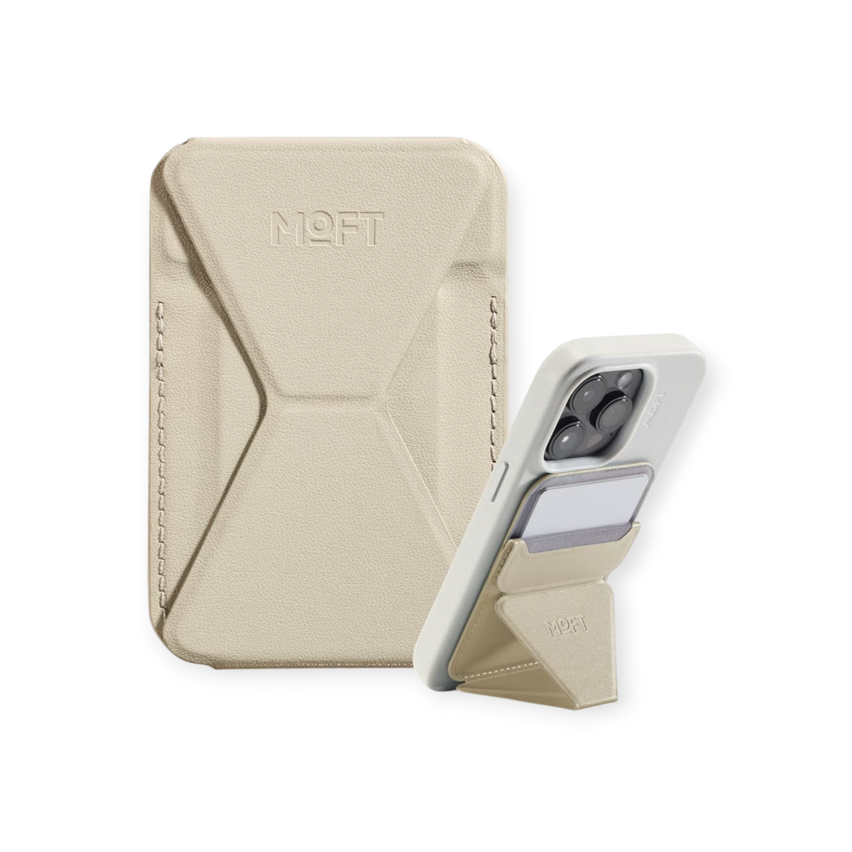 MOFT Snap-On iPhone Stand & Wallet Beach White (MOVAS)