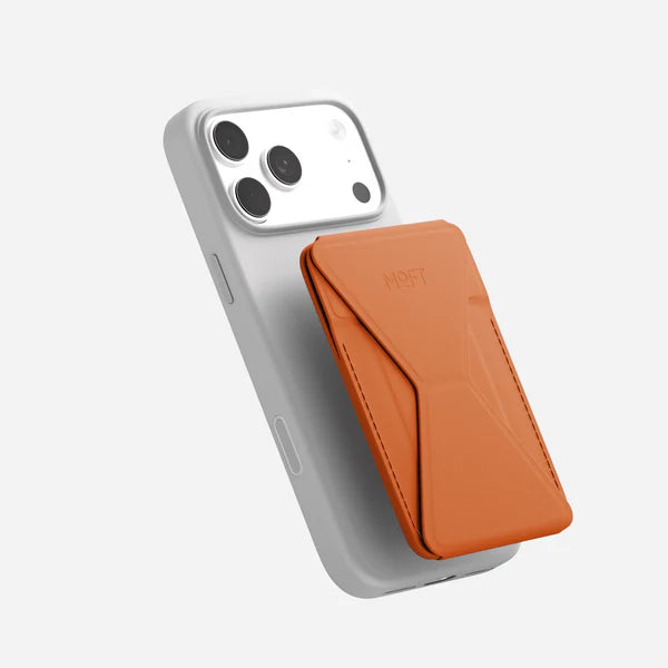 MOFT Trackable Snap-on Phone Stand & Wallet - Orange