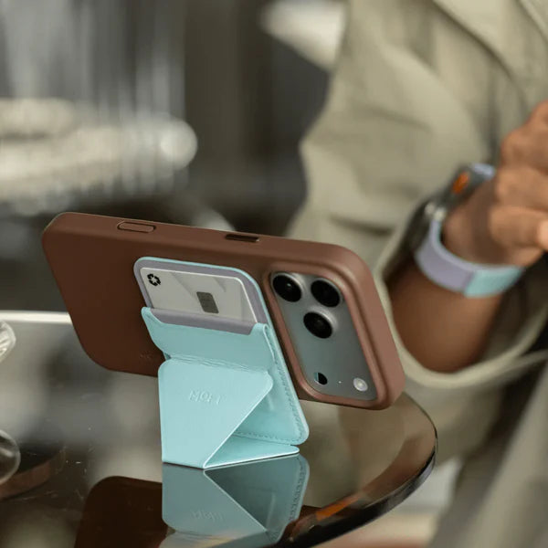 MOFT Snap-On iPhone Stand & Wallet (MOVAS) - Aqua