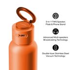 Momax 1-Vibe Bottle Magnetic Wireless Speaker Flask - Orange