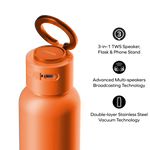 Momax 1-Vibe Bottle Magnetic Wireless Speaker Flask - Orange