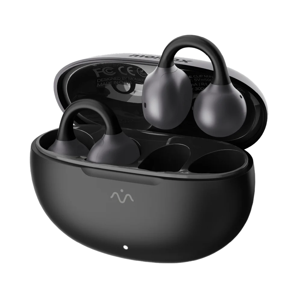 Momax 1-Vibe Clip Mini True Wireless ENC Clip-on Earbuds - Black