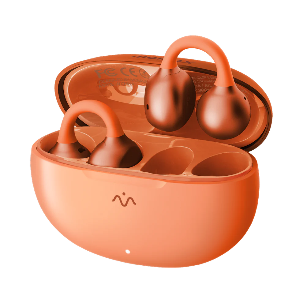 Momax 1-Vibe Clip Mini True Wireless ENC Clip-on Earbuds - Orange