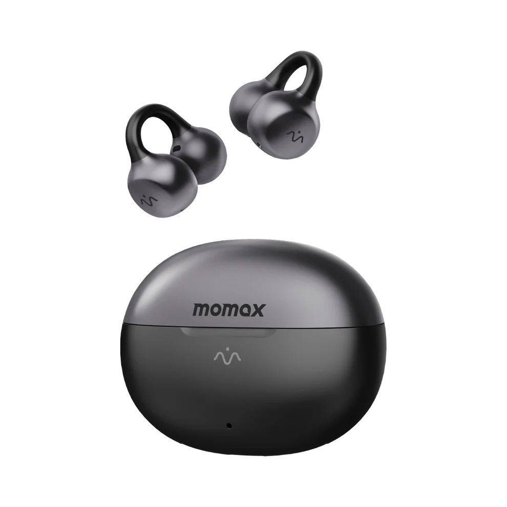 Momax 1-Vibe Clip Mini True Wireless ENC Clip-on Earbuds - Black