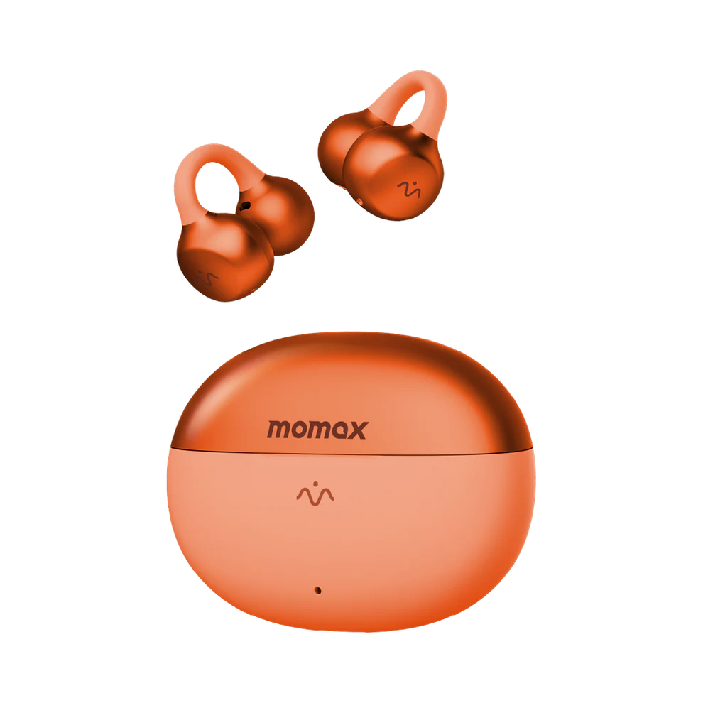 Momax 1-Vibe Clip Mini True Wireless ENC Clip-on Earbuds - Orange